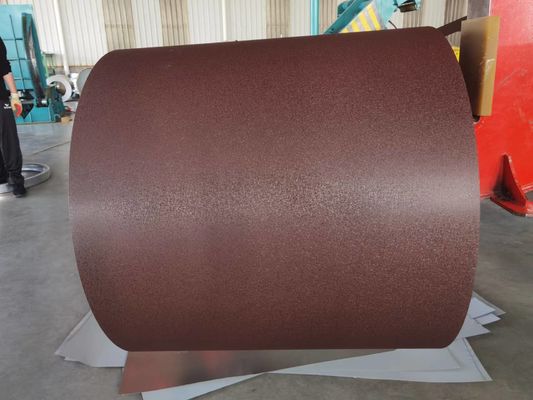 0.13-0.8mm Fabricantes de bobinas de aço revestidas de cor com pintura de rugas