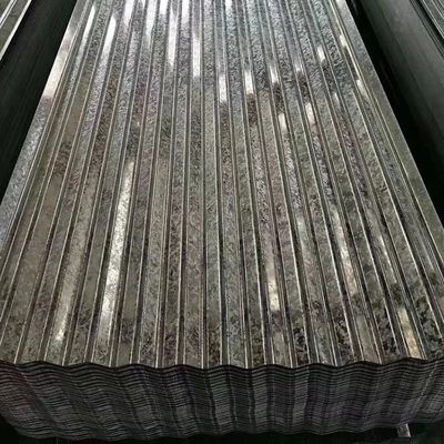 0.13-0.5mm Ficha de telhado corrugada Gi, 60-95HRB Ficha de metal galvanizado corrugado