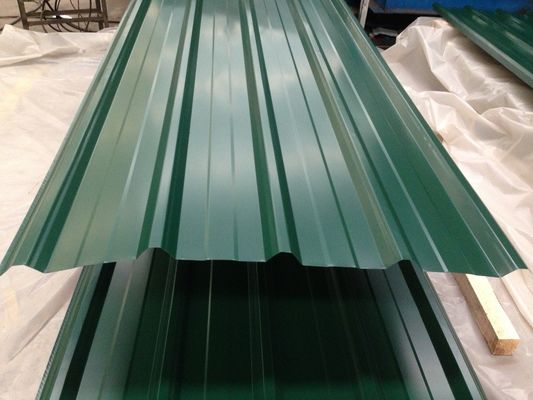 0.13-0.5mm Ficha de telhado corrugada Gi, 60-95HRB Ficha de metal galvanizado corrugado